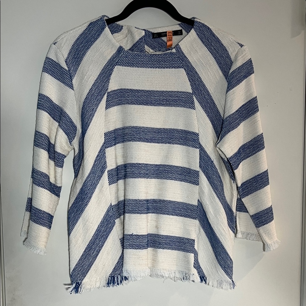 Zara Collection Women’s Blue and White Striped Top.